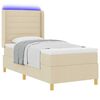 vidaXL Boxspringbett mit Matratze mit Kopfteil Creme 90 x 200 cm Stoff