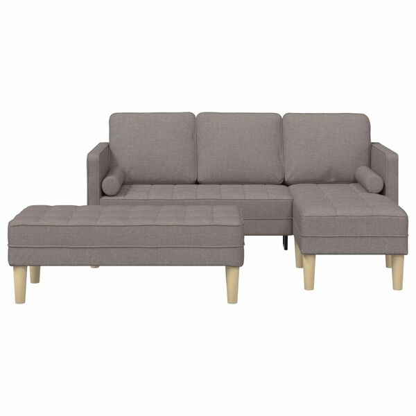 vidaXL Sofa Set mit Kissen 2 pcs Taupe Polyester