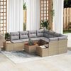 vidaXL Gartensofa-set mit Kissen 9 pcs Beige Poly Rattan