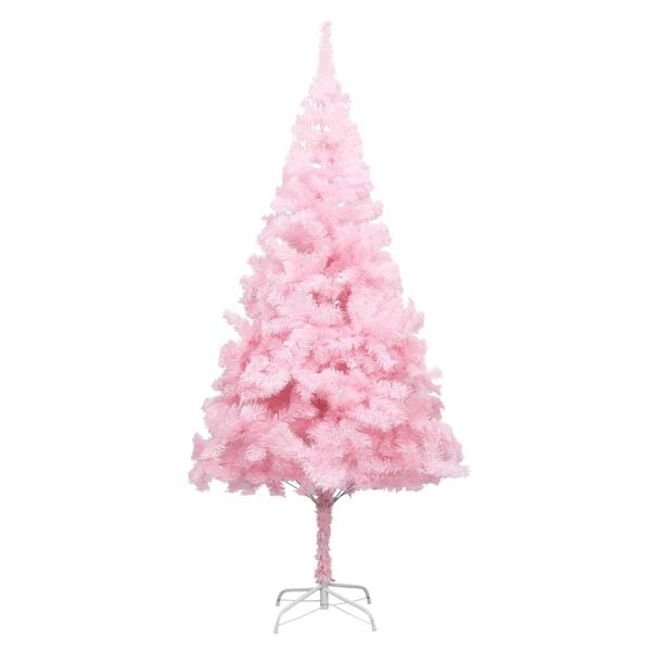 vidaXL Künstlicher Weihnachtsbaum mit Beleuchtung & Kugeln Rosa 210cm