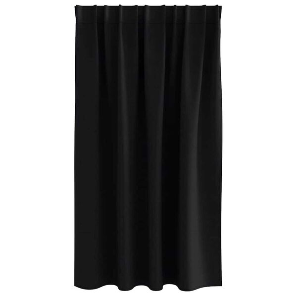 vidaXL Verdunkelungs-Vorh&auml;nge mit Ringen 2 pcs Schwarz 140 x 140 cm