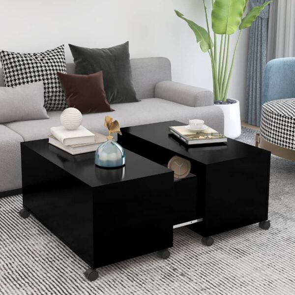 vidaXL Couchtisch Schwarz 75x75x38 cm Holzwerkstoff