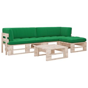 vidaXL 4-tlg. Paletten-Lounge-Set mit Kissen Impr&auml;gniertes Kiefernholz
