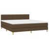 vidaXL Boxspringbett mit Matratze Dunkelbraun 160x200 cm Stoff
