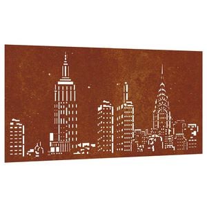 vidaXL Garten-Wanddeko 105x55 cm Cortenstahl Skyline-Design