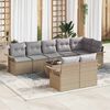 vidaXL Gartensofa-set mit Speicher 9 pcs Beige Poly-Rattan