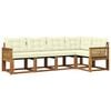 vidaXL Outdoor-Sofagarnitur 5 stk. Natur und Creme