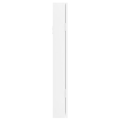 vidaXL Schmuckschrank mit Spiegel Wandmontage Weiß 30x8,5x67 cm
