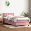 vidaXL Boxspringbett mit Matratze Rosa 90x210 cm Samt