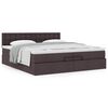 vidaXL Ottoman-Bett mit Matratze Dunkelbraun 200x200 cm Stoff
