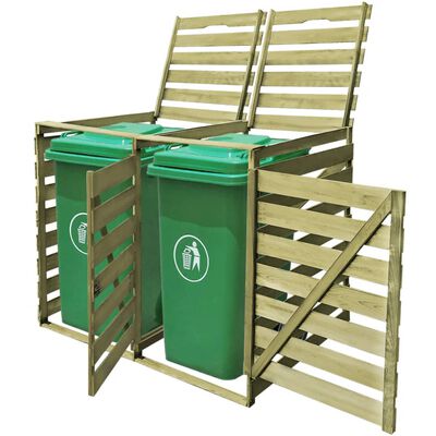 vidaXL Mülltonnenbox für 2 Tonnen 240 L Imprägniertes Holz