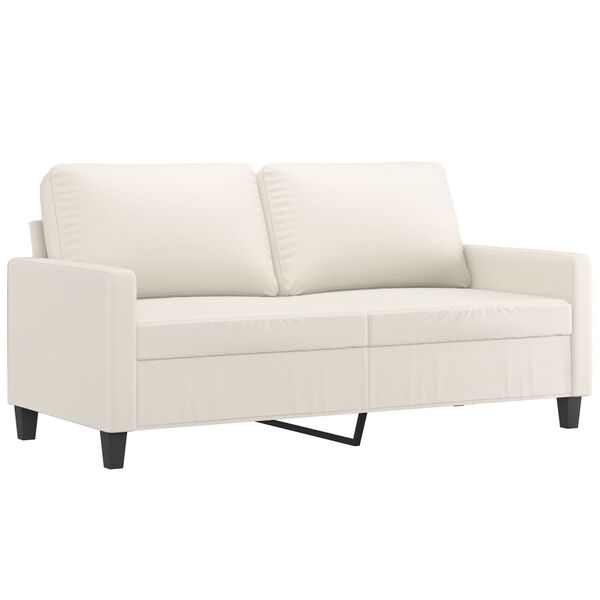 vidaXL 2-Sitzer-Sofa Creme 140 cm Kunstleder