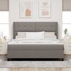 vidaXL Boxspringbett mit Matratze Taupe 180 x 200 cm Stoff
