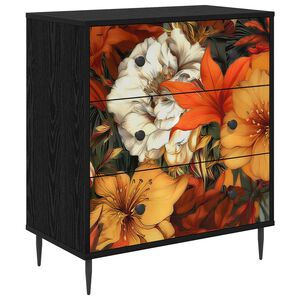 vidaXL Kommode GENNEP Lilienmuster 66 x 36,5 x 76 cm Holzwerkstoff