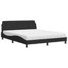 vidaXL Bett mit Matratze "Dover" Schwarz 160x200 cm Samt