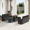 vidaXL Garten-Sofa-Set mit Kissen 9 pcs Schwarz Poly Rattan