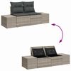 vidaXL Garten-Sofa-Set mit Kissen mit Speicher 6 pcs Hellgrau