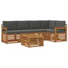 vidaXL Ecksofa Set 6 pcs Natur und Anthrazit Massivholz Akazie
