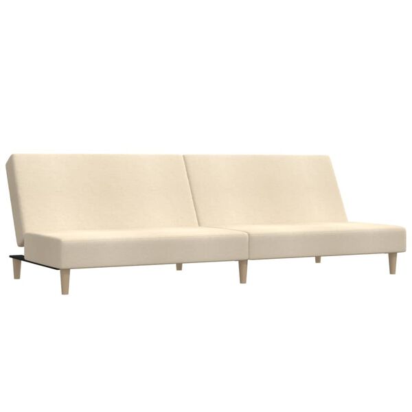 vidaXL Schlafsofa 2-Sitzer Creme Stoff