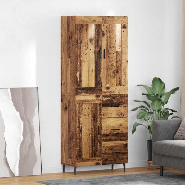 vidaXL Highboard mit Schubladen 2 pcs Altholz Holzwerkstoff