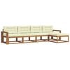 vidaXL Outdoor-Sofagarnitur mit Kissen 5 pcs Natur und Creme