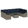 vidaXL Gartensofa-set 10 pcs Grau und Marineblau Poly-Rattan