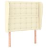 vidaXL Kopfteil mit Ohren Creme 93x23x118/128 cm Kunstleder