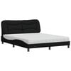 vidaXL Bett mit Matratze "Hvar" Schwarz 160x200 cm Stoff
