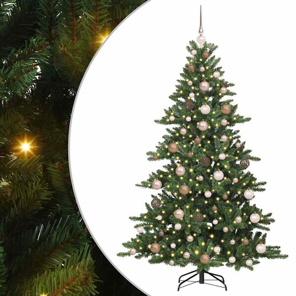 vidaXL K&uuml;nstlicher klappbarer Weihnachtsbaum Gr&uuml;n 180 cm PVC und Stahl
