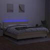 vidaXL Boxspringbett mit Matratze & LED Creme 180x200 cm Stoff