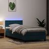 vidaXL Boxspringbett mit Matratze & LED Dunkelblau 100x210 cm Samt