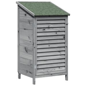 vidaXL Garten Shed Grau 59 x 56 x 113,5 cm Massivholz aus Fichte