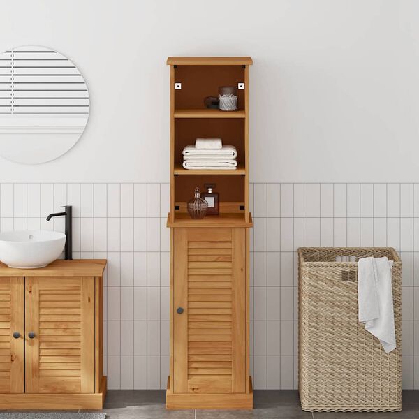 vidaXL Badezimmerm&ouml;bel-Set mit Regal VIGO 2 pcs Braun und Honigbraun