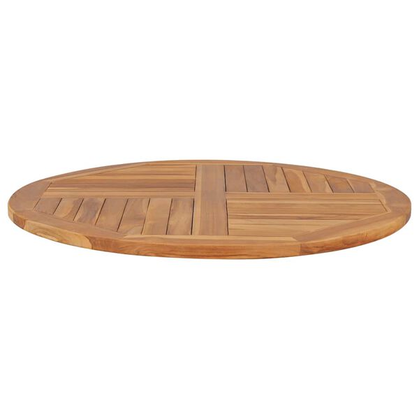 vidaXL Tischplatte Massivholz Teak Rund 2,5 cm 90 cm