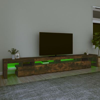 vidaXL TV-Schrank mit LED-Leuchten Räuchereiche 290x36,5x40 cm