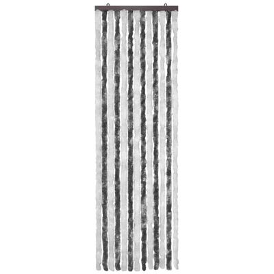 vidaXL Insektenschutz-Vorhang Grau und Weiß 56x185 cm Chenille