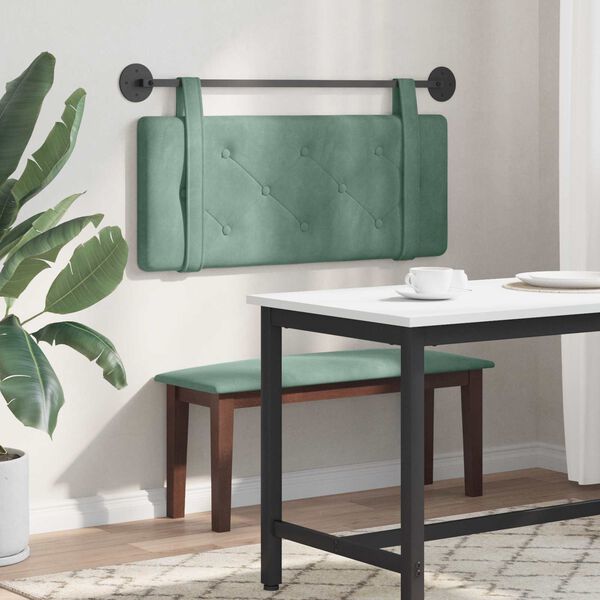 vidaXL H&auml;ngevorderseite Wandmontiert Meergr&uuml;n 110 x 55 x 5 cm Samt