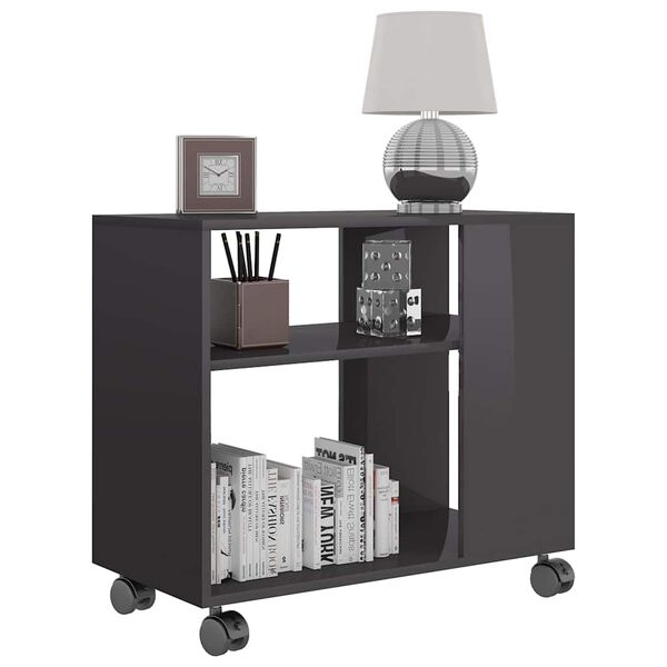 vidaXL Beistelltisch Hochglanz-Grau 70x35x55 cm Holzwerkstoff