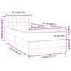 vidaXL Boxspringbett mit Matratze Hellgrau 80x210 cm Samt