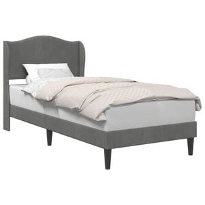 vidaXL Bettrahmen mit Kopfteil Dunkelgrau 90 x 200 cm Samt