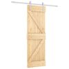 vidaXL Schiebet&uuml;r Nat&uuml;rlich und Wei&szlig; 70 x 210 cm Massivkiefer