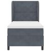 vidaXL Boxspringbett mit Matratze Dunkelgrau 200 x 90 cm Polyester
