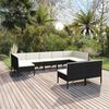 vidaXL 9-tlg. Garten-Lounge-Set mit Auflagen Poly Rattan Schwarz
