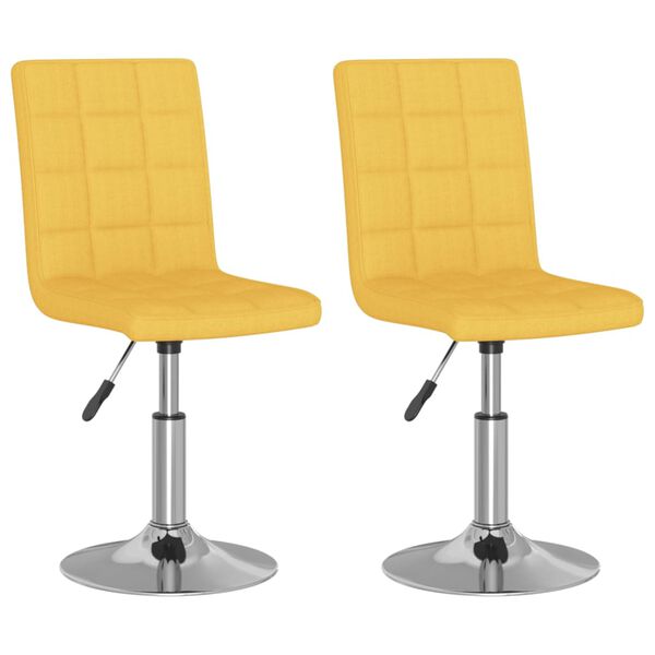 vidaXL Esszimmerst&uuml;hle 2 Stk. Drehbar Senfgelb Stoff