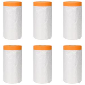 vidaXL Staubschutzfolie mit Klebeband 6 stk. Transparent 140 x 3300 cm