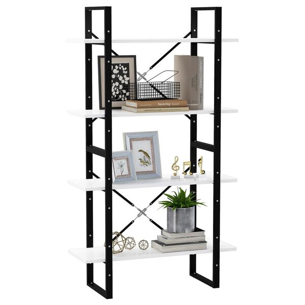 vidaXL Bücherregal 4 Fächer Weiß 80x30x140 cm Holzwerkstoff