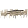 vidaXL Garten Essgruppe 9 stk. Beige Poly-Rattan