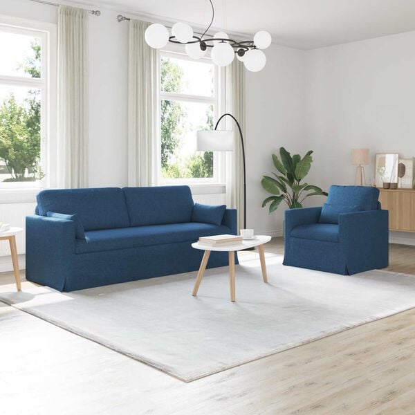 vidaXL Sofa 2 pcs Blau Gesamtabmessungen: 198 x 78 x 80 cm (B x T x H)