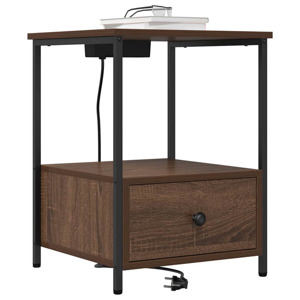 vidaXL Nachttisch 2 pcs Braun Eichen-Optik 42 x 41 x 56 cm