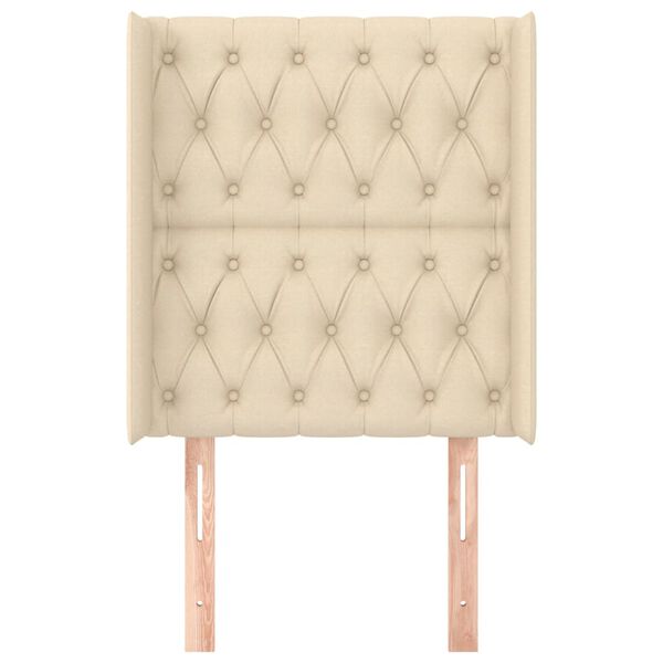 vidaXL Kopfteil mit Ohren Creme 83x16x118/128 cm Stoff